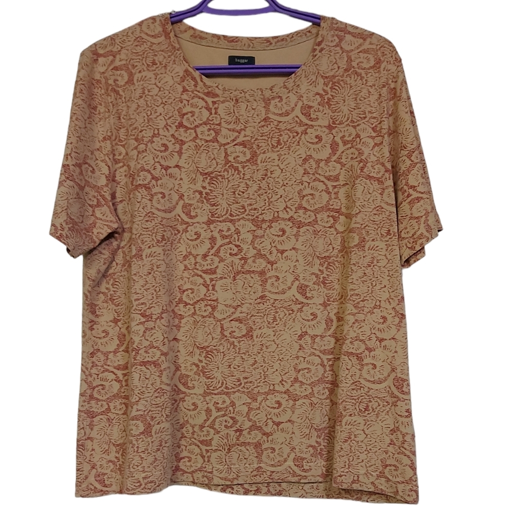 Haggar Short Sleeve Shirt Large Floral Design